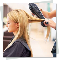 blow drying hair with extensions