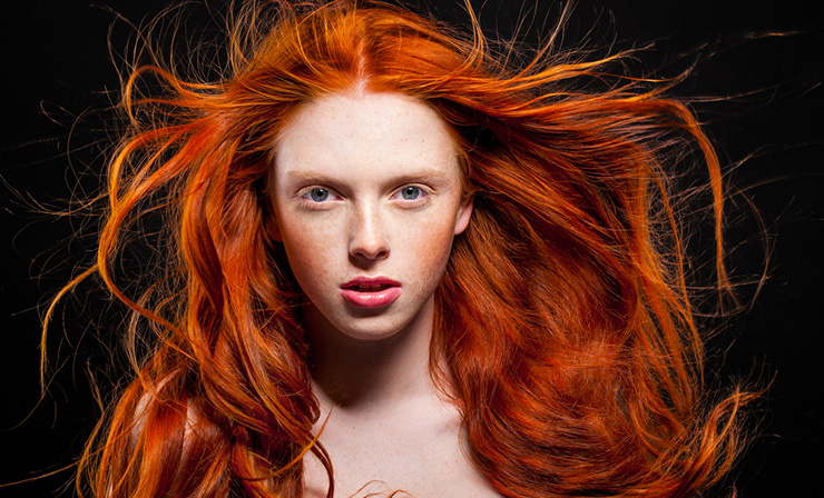 fashion shoot woman red hair