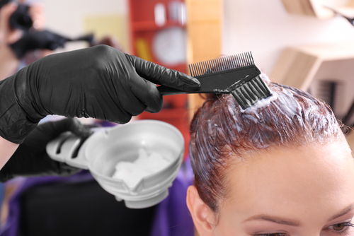 Hair Dyeing Process at Salon