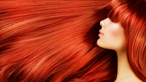 healthy long red hair