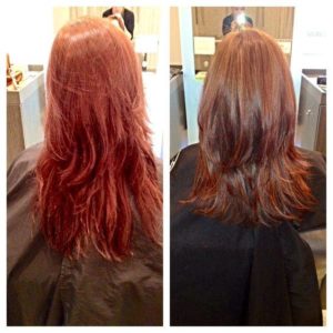 Red Hair Color Before and After