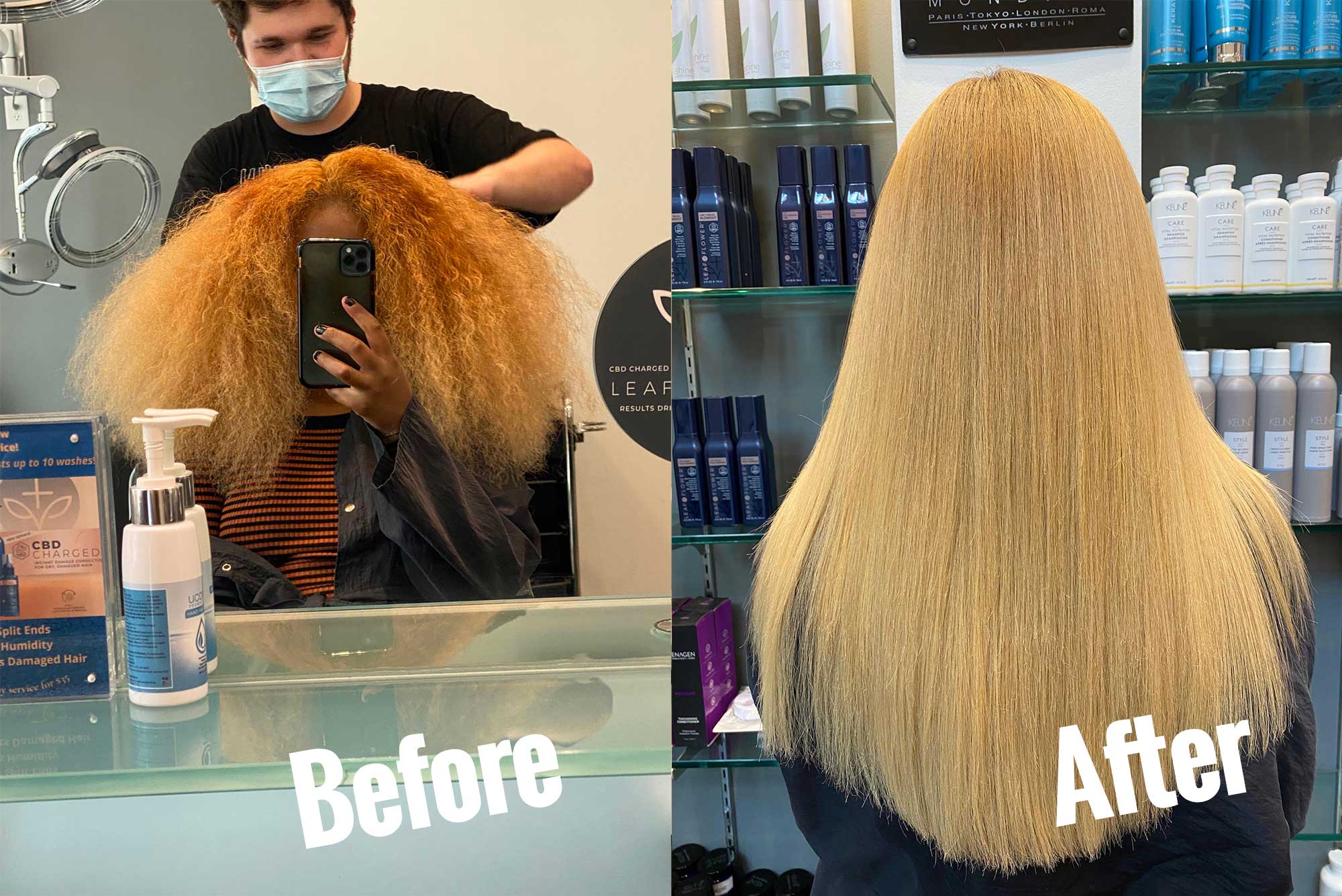 Corrective Color Before and After - Barron's London Salon