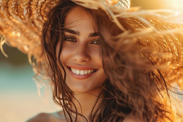 Protect your hair from sun damage with a hat or scarf