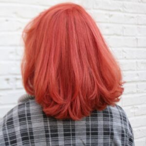 Red hair color and cut by visal