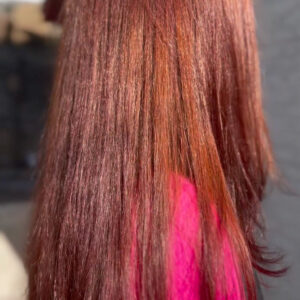 Red Bombshell Haircut Color and Blowout at Barrons Salson in Buckead