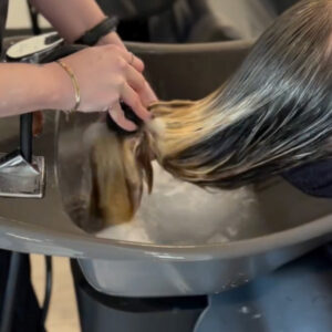 Rinsing and Washing Hair.