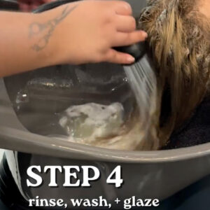 04 Step 4 - Rinse Wash and Glaze - Hair Extensions Transformation.