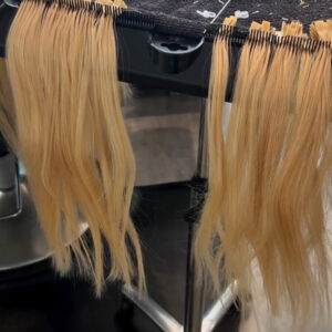 08 Step 8 - Day 2 The extensions before installation - Hair Extensions Transformation.