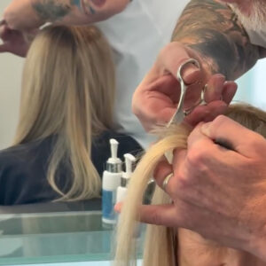 10 Step 10 - Day 2 Haircut and trim after installation is complete - Hair Extensions Transformation.
