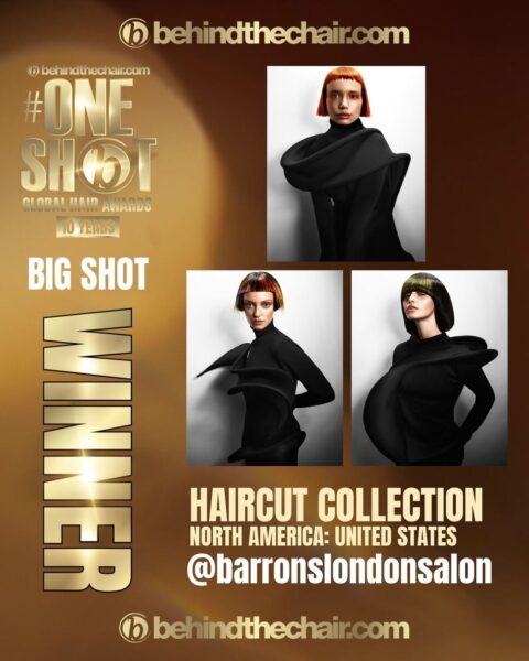 behindthechair.com #ONESHOT GLOBAL HAIR AWARDS 10 YEARS BIG SHOT WINNER HAIRCUT COLLECTION NORTH AMERICA: UNITED STATES @barronslondonsalon
