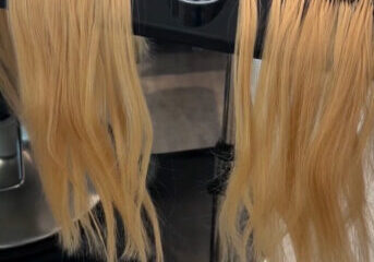 08 Step 8 - Day 2 The extensions before installation - Hair Extensions Transformation.