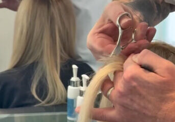 10 Step 10 - Day 2 Haircut and trim after installation is complete - Hair Extensions Transformation.