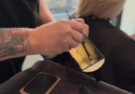 Blonde Refresh - Salon Owner Davide Barron mixing Keune Color Products